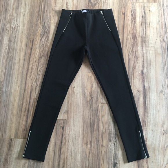 Forever 21 Black Zipper Pant Leggings - Picture 1 of 5